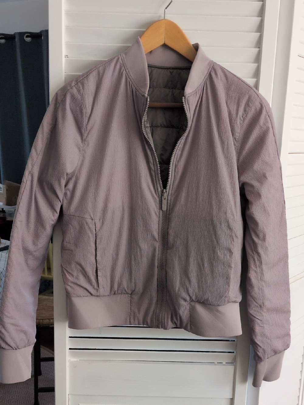 Lululemon Gray Quilted Bomber Jacket